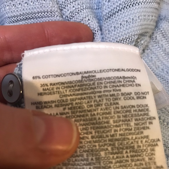 Brooks Brothers Pale Blue Lightweight Button Up Cardigan size Medium - Picture 7 of 12